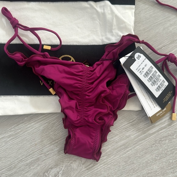 Ripple Tie Side Cheeky Bottom color Plum size M & Ripple TriangleTop Plum size S - Picture 4 of 7